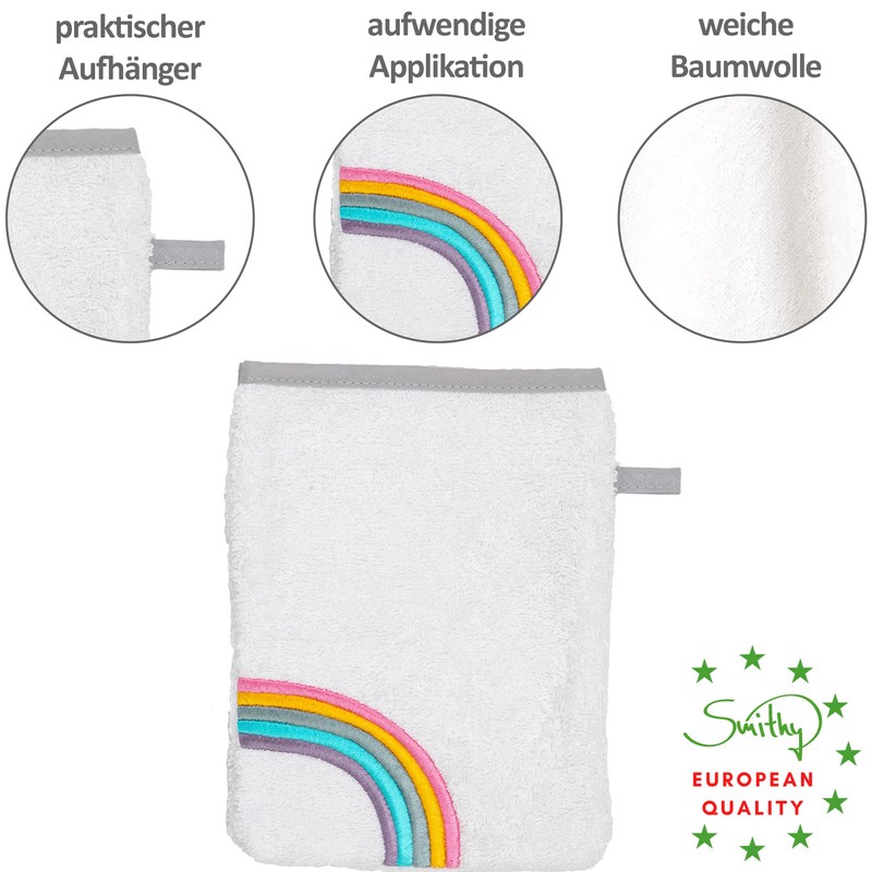 Smithy Wash Cloth Baby Rainbow Cloud 100% Cotton Terry Cloth