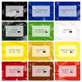 MEEDEN Acrylic Paint Set 1 L: 12 Colors Large Bulk 33.8 oz Acrylic Paints - Heavy Body Gloss Non-Toxic - Thick Art Paints for Canvas Crafts Wood Metal Plastic Wall