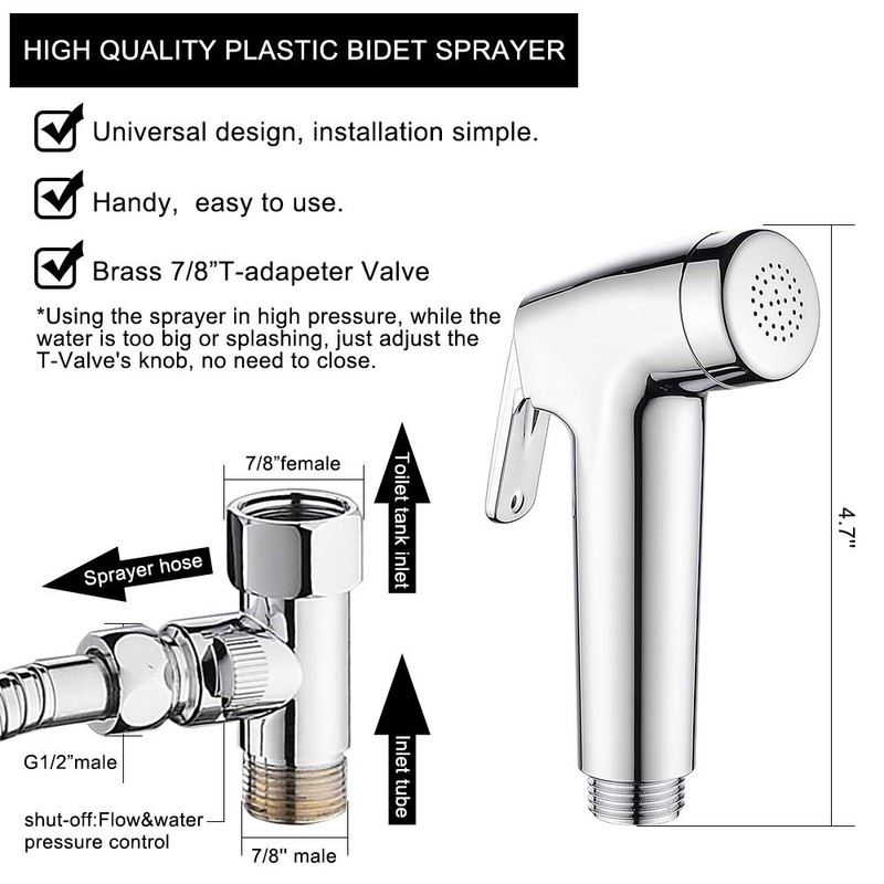 Kit de pulverizador de bidé de mano para baño, lavaplatos,