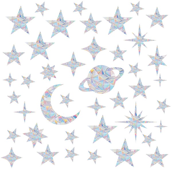 Pack of 41 Prisms Window Stickers, Bird Protection, Rainbow Suncatcher