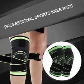 TMISHION Knee Support, Pad Knee Support Brace Guard Adjustable Band Knee Sleeve Protector for Outdoor Indoor Sports Knee Braces indoor volleyball knee pads Knee Braces Sleeves (L-Green)