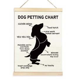 TAEDIN Dog Wall Decor Poster Hanger Frame, Black Dachshund Wall Decorations Wooden Canvas Print, Gift for Dog Lover Mom Onwer, Funny Dog Print Hanging Sign for Pet Shop Home Decor 12X16