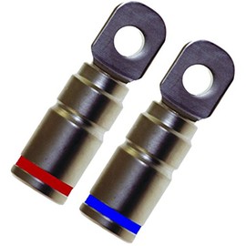 Absolute USA CRT100-2 1 Pair Chrome 0 Gauge Power Ring Terminal