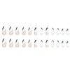 24Pcs Tip Press On Nails Black White Press On Nails