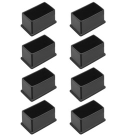 Bonsicoky 8 Pcs Rectangle Rubber Furniture Leg Caps (1" x 2"), Vinyl Flexible Chair Leg Floor Protectors for Patio Indoor Chair Table Bed, 25mm x 50mm