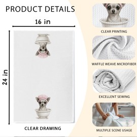 Threegoat Chihuahua Kitchen Towels 1 Set, Funny Chihuahua Gifts for Women, Chihuahua Decor Hand Towels for Bathroom, for Dog Lovers,Pet Owners Housewarming -A29