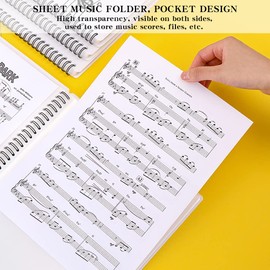 Music Folder for Music Scores when Playing Paper Documents in A4 Format 30 Pocket Keys, Music Table Folders, Plastic Concert Choir Folders for Musicians and Bands Music Notes