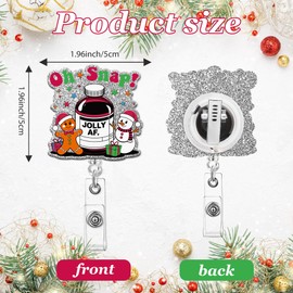 Obookey Christmas Badge Reel Retractable with Clip, Funny Nurse Badge Holder Gingerbread Snowman, Cute ID Card Badge Reels for Women Nursing Accessories Doctor Student Teacher Worker Gifts