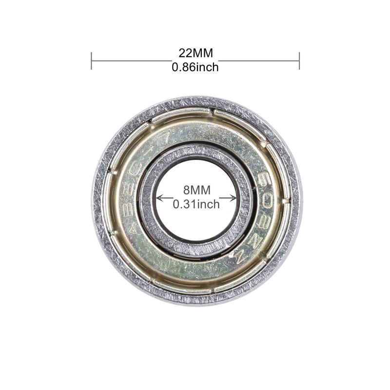 Ruimou 12Pcs 608zz Deep Groove Ball Bearings(8mm x 22mm x