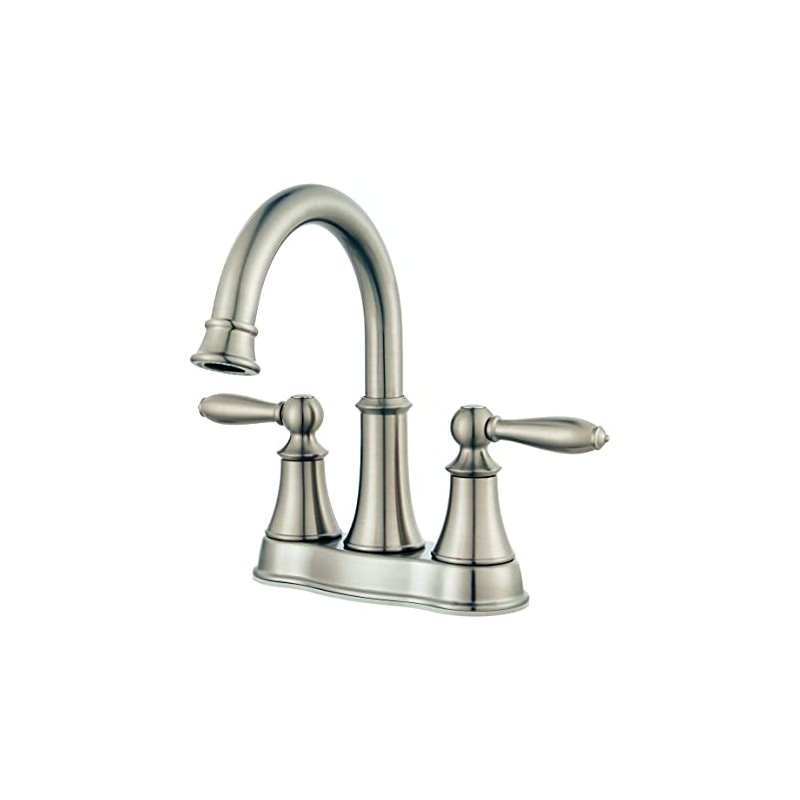 Pfister Courant Bathroom Sink Faucet, 4-Inch Centerset, 2-Handle, 3-Hole, Brushed