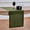 Solino Home Olive Linen Table Runner 36 Inch – 100%