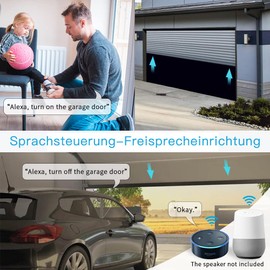 Smart Garagentoröffner, kein Hub erforderlich, WLAN Fernsteuerung mit smart life App, Sprachsteuerung