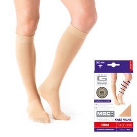 Neo G Therapeutic Compression Socks for Women 20-30 mmhg knee high - for spider or varicose veins, swollen legs, feet, ankles, edema. Closed or Open Toe Compressions Socks for Women (Medium, Polyamide, Elastane)
