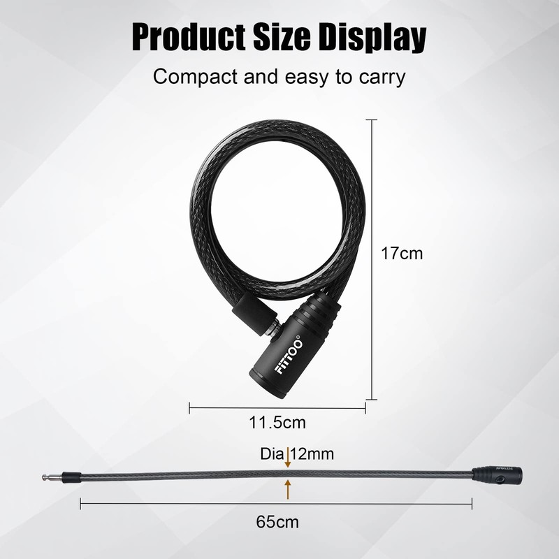 FITTOO Bike Lock, Traditional Bicycle Lock with 2 Keys, Security