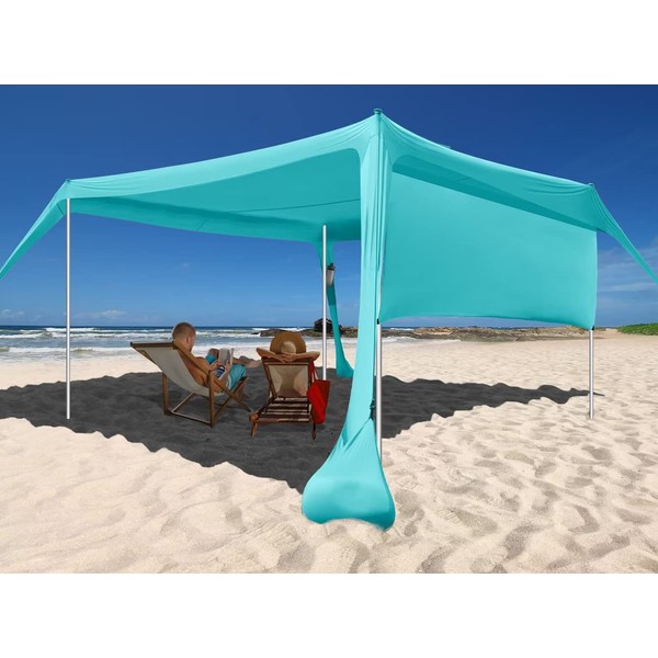 easierhike Beach Sunshade with Side Wall Shade Windproof Design,Sun Shelter