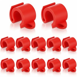 LaRandom 10 Pack Fishing Hook Holder Universal Fishing Hook Keeper for Rod Durable Plastic Anti-Snag Tackle Clip Accessories Fit for Freshwater Saltwater Angling(Red)