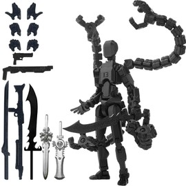 T13 Action Figure Already Assembled Accessories,T13 Multi-Jointed Movable,for Collectors Desktop Decorations t-13 Movability 3D Printed Toys (Black, 5.5inch)