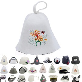 GMMH Sauna Hat 100% Wool Felt (1117 Flower) Felt Sauna Cap for Men and Women Felt Cap for Sauna