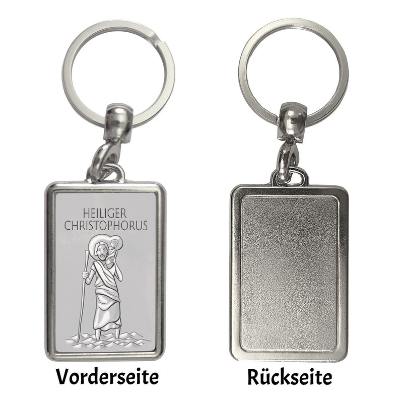 Saint Christopher HC Silver Key Ring Patron Saint of Travellers
