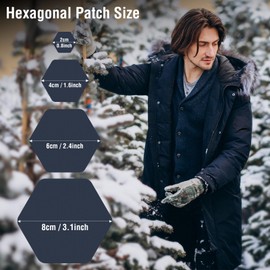 16PCS Down Jacket Repair Patch, Self Adhesive Nylon Fabric Repair Patch Tape for Down Jackets, Coats, Tents Clothing Repair Tape - Navy Blue