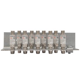 Premium X Earth Angle 9-Way Earthing Rail Double Row SAT Grounding Block 9X F Double Socket 9X Surge Protection