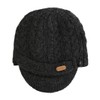 Erin Knitwear Cable Knit Peak Hat,Charcoal Gray One Size