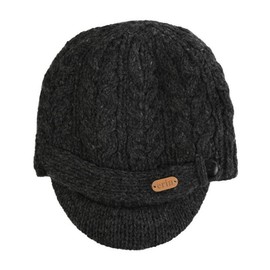 Erin Knitwear Cable Knit Peak Hat,Charcoal Gray One Size