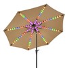 PEAKVONDER 9 ft Outdoor Patio Umbrella with Solar Lights -