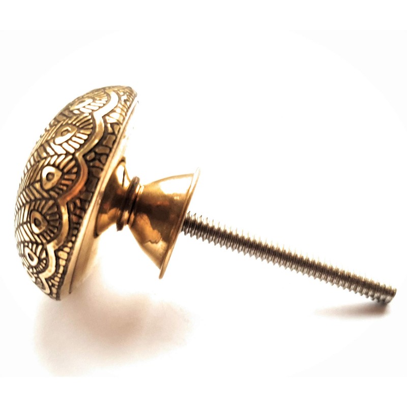 French Furniture Fittings Set of 6 Brass Knobs (FFF) Kitchen
