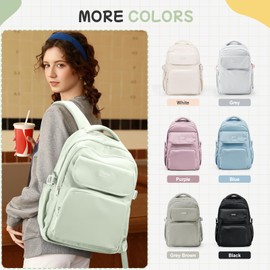 HYC00 School Backpacks for Teen Girls Lightweight School Bags for Girls Secondary High School Waterproof Backpack for School Casual Daypacks College Backpack Travel Work Rucksack for Women,Mint Green