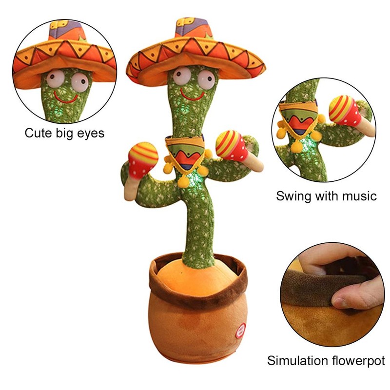 Cactus Plush Toy Singing and Dancing Cactus Electronic Cactus Plush