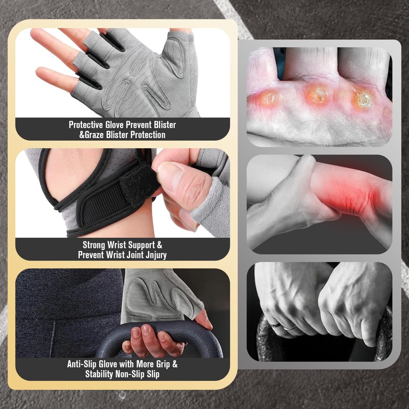 LEFAFA Gym Gloves, Breathable Workout Gloves for Men and Women,