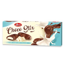 Schoko Stix 10x 200g mit weißer Schokoladencreme | köstlich feine Schokolade mit zarter weißer Schokocreme-Füllung (10 Packungen je 200g)