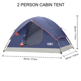 UNP Dome Tent - 2/3/4/6 Person, Easy Setup, Lightweight & Portable for Camping, Beaches & Backpacking