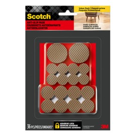 Scotch Gripping Pads, 36 Pcs, Assorted Sizes 3/4", 1" & 1.5" inch Round Pads, Self-Adhesive, Stabilizes Appliances on Floors and Tabletops, Textured Pads Deliver Reliable Traction (SP941-NA)