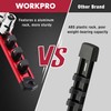 WORKPRO Magnetic Socket Organizer Set, 3-Piece Aluminum Alloy Socket Rail,