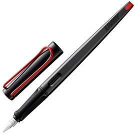 Lamy Lamy joy black Schönschreibfüller – Füllhalter mit ergonomischem Griff & polierter Stahlfeder in Strichbreite 1,5 mm – Kalligraphie Füller mit Bandzugfeder – inkl. Tintenpatrone T 10 blau