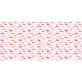 Ambesonne Cupcake Pencil Pen Holder, Wedding Celebration Muffins with Whipped Cream Roses Dots Valentines Day Theme, Printed Ceramic Pencil Pen Holder for Desk Office Accessory, Multicolor