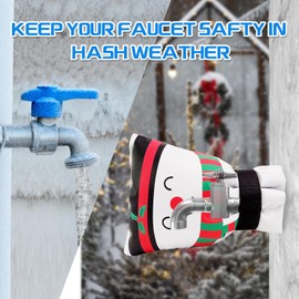 Outdoor Faucet Cover for Winter Freeze Protection, 8.7" H X 7.1" W Outside Spigot Cover Sock for Winter Insulation, Outdoor Hose Bid Waterproof Sock for Cold Weather(2 Pack Set)