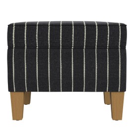 Spatial Order Home Decor | Dinah Collection Modern Storage Ottoman | Ottoman with Storage for Living Room & Bedroom(Black with Boucle Stripe)