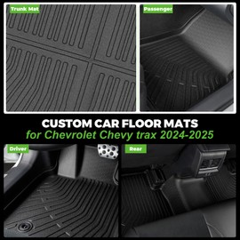 Floor Mats & Cargo Liner Custom Fit for Chevy Trax 2024 2025 Floor Mats & Cargo Liner with Backrest Mat Full Set All Weather Protection TPE for Chevy Trax Accessories