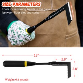 Kemaier Weeding Tool - Heavy Duty Stainless Steel Weed Remover Tool for Driveway Crack Weeding and Sidewalk Pavement Weed Removal, Efficient Weed Puller Tool for Narrow Gaps and Brick Joints