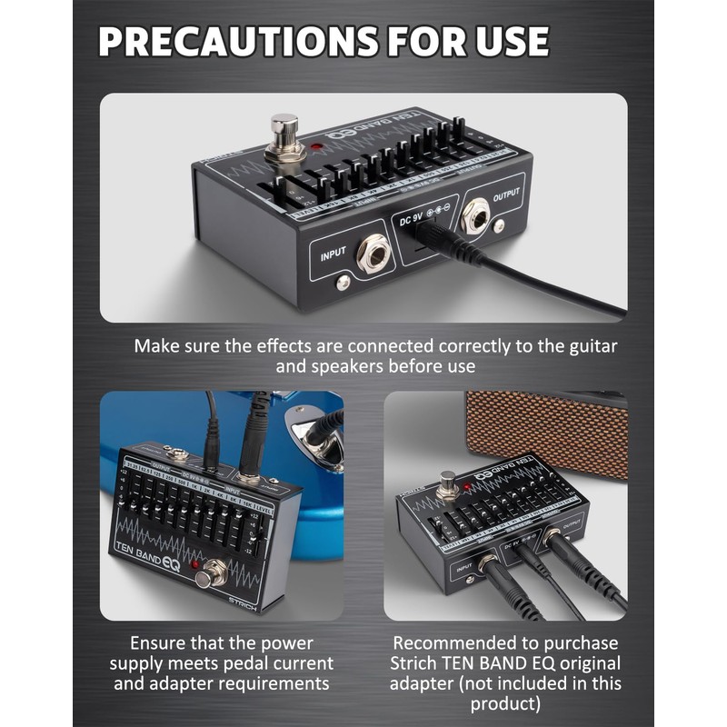 STRICH EQ Pedal for Electric Guitar,10-Band Equalizer Effects Pedal, Equalizer