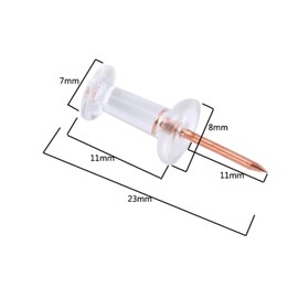 ZHIYE Push Pins 100 pcs Thumb Tacks Clear Gold Push Pins Map, with Organizing Container for Home Office Craft Projects, Natural Color