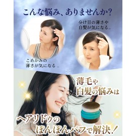 Hair Lido Hair Foundation Pom Puffs Full Set [Puff Container + 2 Replacement Puffs + Refill Pack 60g (Black)] Thinning Hair Hair, Bald Hide, Bald Hide, Bald Blend, Powder, Female Skin