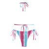 seamoly Conjunto de bikini triangular fruncido con lazo lateral floral,