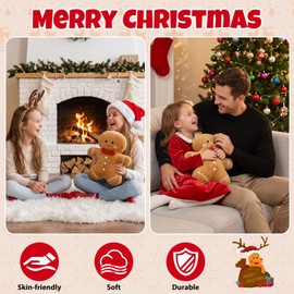 Vijamiy Christmas Cushions with Filling, Assorted Cute Festive Xmas Designs
