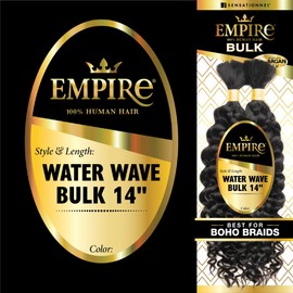 Sensationnel Empire bulk hair braiding - water wave bulk 14inch human hair with for knotless box or curly loose wave hair styles - HH Empire water wave bulk 14 inch (613 BLONDE)