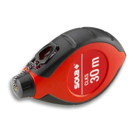 SOLA CLKS Chalk Line Set Red - 30 m Marking Line with Chalk Red 230 g in Practical Set - Quick Line Retraction thanks to 6:1 Gear - Large and Robust Plastic Housing