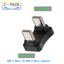 ZJKJHJY USB-C Type C Male to Male Coupler Extender Power Data Adapter Opposite U Shape Back Angled Type C Adapter, Support PD 65W Fast Charging for Mobile Phone, Tablet, Laptop, etc